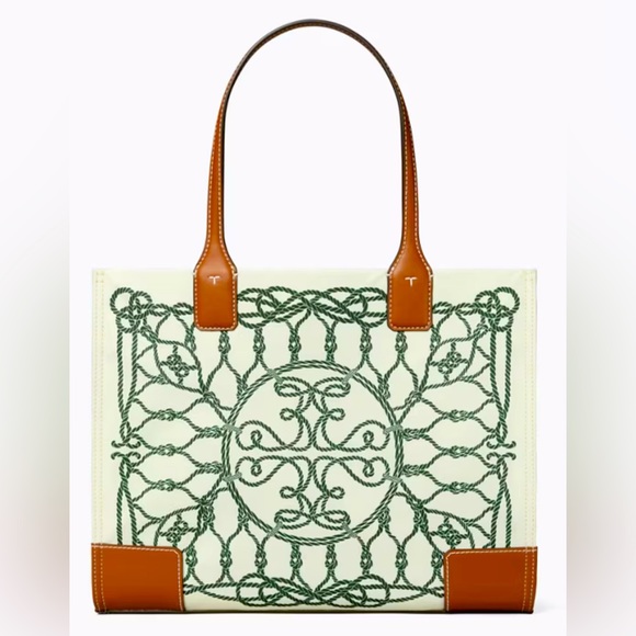 Tory Burch Handbags - NWT TORY BURCH ELLA PRINTED SMALL TOTE in “Ivory Abstract Rope”❣️❣️